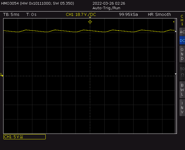 Oszilloskopbild Gleichspannungsausgang mit Ripple